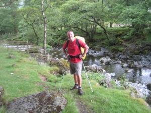 Off came the waterproofs at the River Derwent